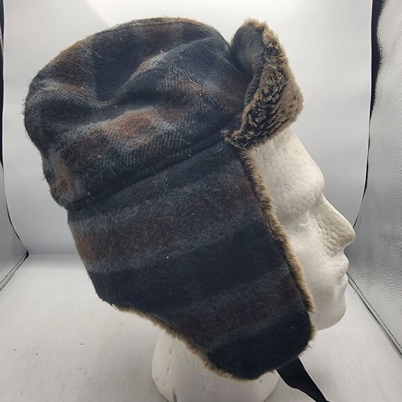 Dorfman Pacific Co Adults Small Medium Plaid Aviator Hat Winter Warm Outdoors - Picture 1 of 9